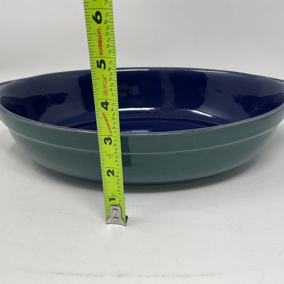 Denby Harlequin (retired) 2.5 Quart Oval Blue Green Casserole Oven Dish - Picture 6 of 6